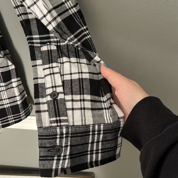 NWT Original Use Men’s Black & White Plaid Flannel Shirt - Picture 7 of 11